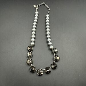Vintage Aldo Necklace Metallic Silver Tone Beaded Pendant